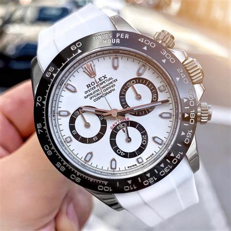 daytona white gold rubber strap|rubber straps for rolex daytona.